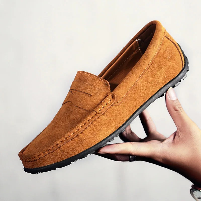 Variant image for Herren Slipper Schwarz Größe 42 Leder | Klassische Loafer Schlupfschuhe für jeden Anlass-4