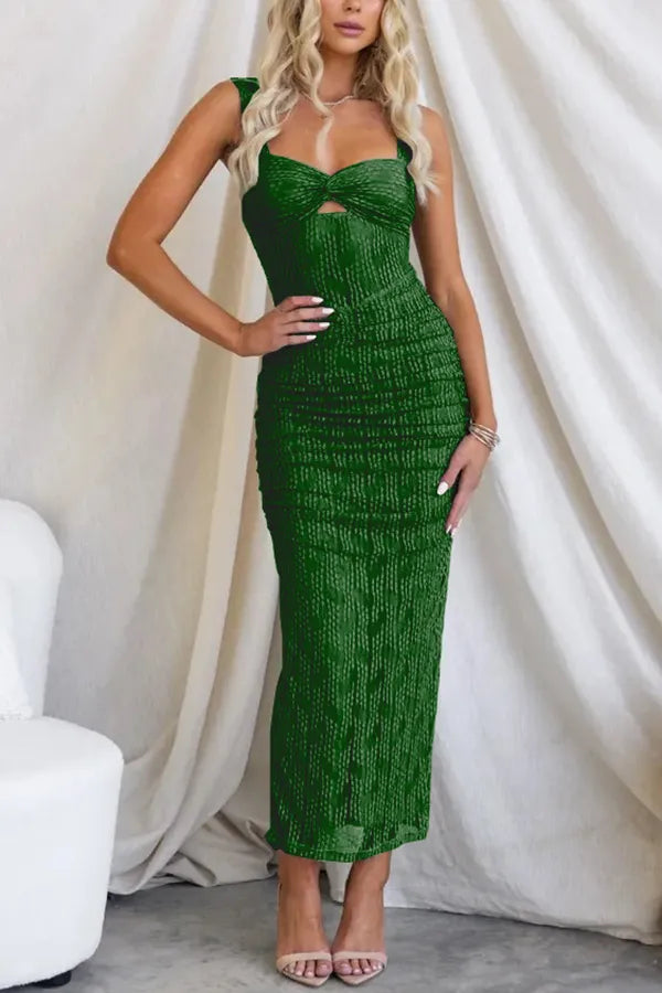 Veronica | Maxi dress made of gathered mesh | Elegant, figure-hugging & stylish